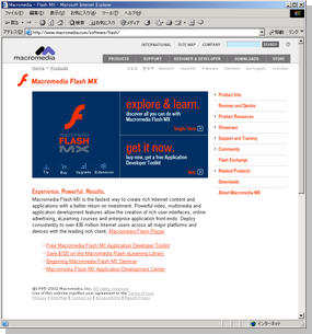 Macromedia Flash のWebサイト